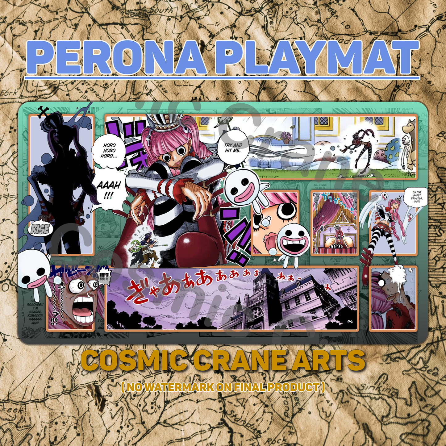 Perona One Piece TCG Playmat (Black and Green)